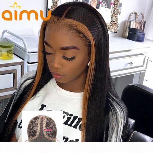 

straight highlight honey blonde t part human hair lace front wigs for black women 13x1 ombre 1b 27 hd lace with baby hair, Black;brown