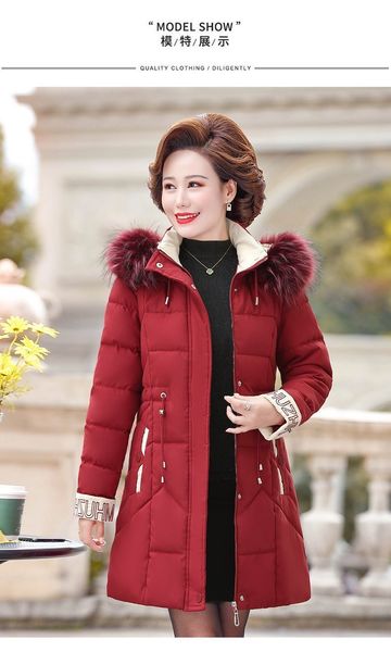

and autumn 2021 new winter cotton clothes coat of middle-aged feminine thick garments padded jacket 9bqj, Black