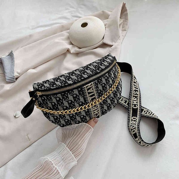 

2022 factory outlet women's winter new single shoulder messenger waist chest women's dumpling bag personality letter net red lkjk