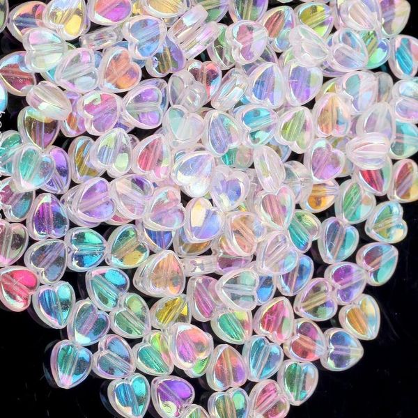 

200pcs 8x4mm crystal heart acrylic spacer beads for jewelry making needlework diy bracelet beaded accessorie qylhnu
