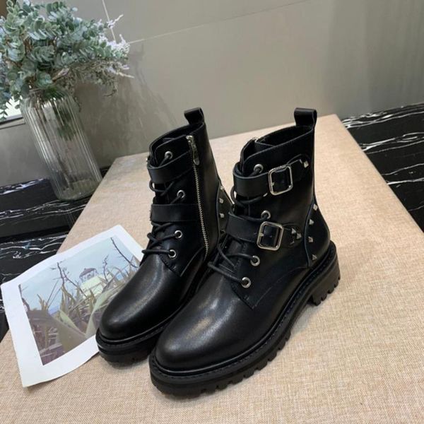 

boots 2021 women's leather layer cowhide fashion trendy short, Black