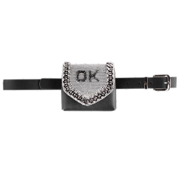 

ms. diamond belt-type pockets removable decorative wild stylish compact purse