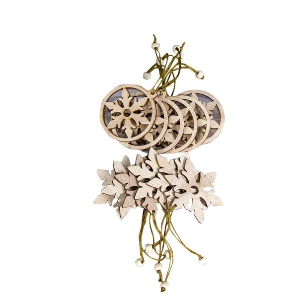 

12шт полые снежинки сердца звезды ангел xmas дерево кулон рождественские деревянные висит орнамент diy xmas party украшения h bbyubi