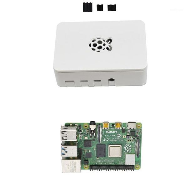 

lapcooling pads for raspberry pi 4 model b 4g ram abs case with black heatsinks support 2.4 / 5.0 ghz wifi bluetooth rpi diy kit1