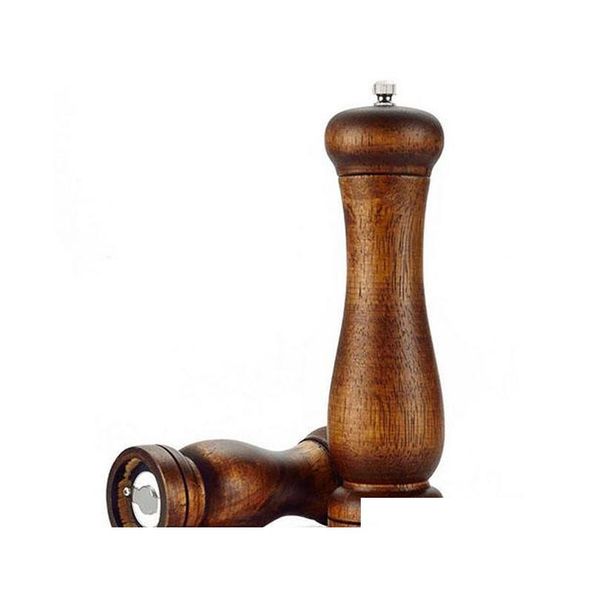 

new rubber wooden pepper grinder mill with durable adjustable knob for pepper salt and pepper shakers fo jllxxn allguy