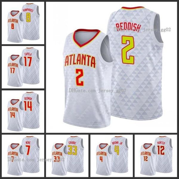 

atlanta hawks cam abc reddish isaac humphries clint capela dewayne dedmon nene allen crabbe spud webb men 2019-20 city jersey, Black