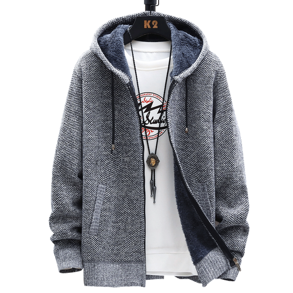 

sweater coat men winter thick warm hooded cardigan jumpers men striped wool liner zipper fleece coats men sweaters, White;black