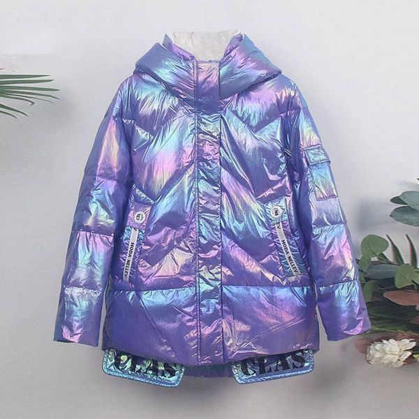 

2020 new down jacket woman short coats colorful laser clothing korean loose fashion hooded large size outwear women parka dh2411, Black