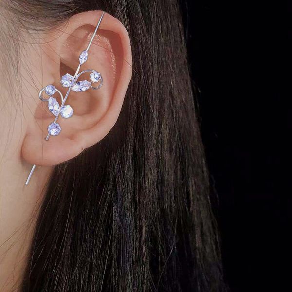 

zircon inlaid hook puncture pin ins blogger's versatile ear style oblique line earring swimsuit bandage bathing suits pad