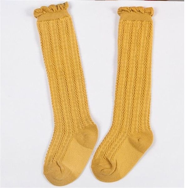 

princess knee cotton breathable baby summer socks for girl y201009, Pink;yellow