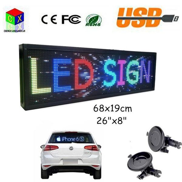 

12v car wifi led display board multicolor 26"" programmable led scrolling message display indoor board p5 full color sign1