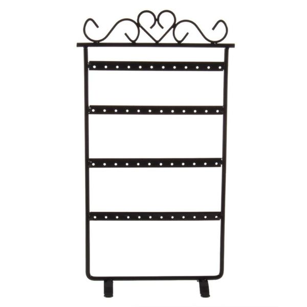 

48 hole earrings ear studs display rack metal jewelry necklace holder stand organizer showcase pink for retail environment 2020, Pink;blue