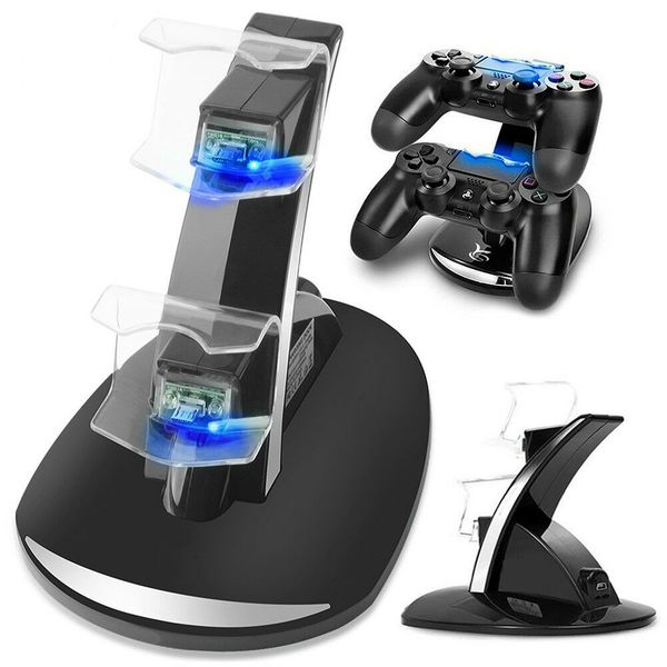 

controller charger dock led dual usb ps4 charging stand station cradle for sony playstation 4 ps4 / ps4 pro /ps4 slim controller