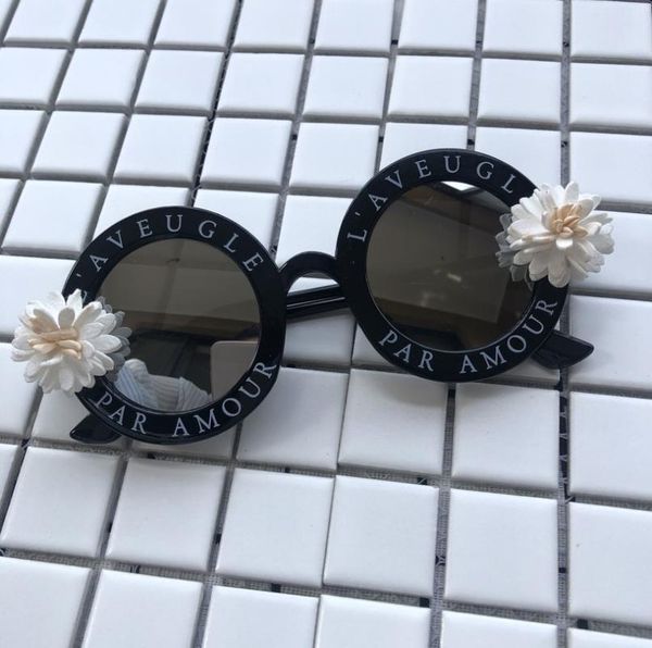 

sunglasses zaolihu 6 colors design women pink mirror lens lady eyewear handmade flower round shades cute letter small eyeglass, White;black