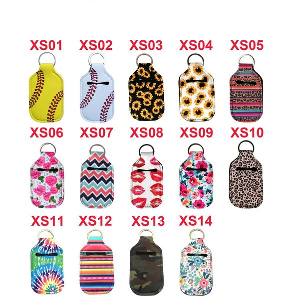 

mini 30ml hand sanitizer neoprene keychain bottle cover white color rectangle shape chapstick holder in stock