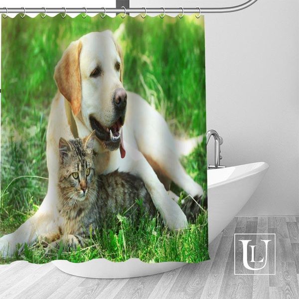 

dog and cat shower curtains custom bathroom curtain waterproof bathroom fabric polyester shower curtain 1pcs custom