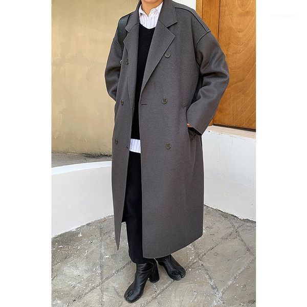 

quality hello september2020 new winter han edition double-breasted suit brought cloth coat female temperament1, Black