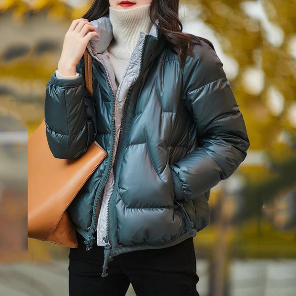 

parka women's plus size short down dadded jackets 2020 winter fashion cotton zipper splicing warm turtleneck parkas coats woman, Black