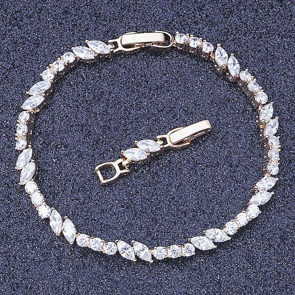 

бесплатная доставка качества белый zircon золотой цвет мода лист в форме резаный браслет для женщин s061, Black