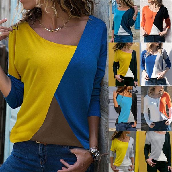 

autumn long sleeve blouse women 2021 casual skew collar patchwork shirt slim office lady blouses basic tee blusas, White