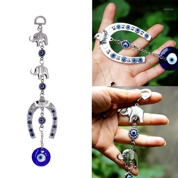 

turkish blue eye horseshoe shaped decoration lucky charm wall hanging pendant for home blessing protection art gift decor1
