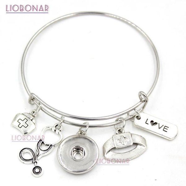 

charm bracelets 10pcs wholesale snap bracelet bangle adjustable expandable jewelry for gifts, Golden;silver