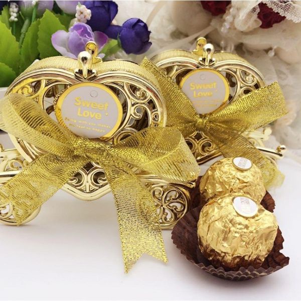 

cute carriage favours gift candy chocolate gold box for wedding baby birthday party favour decoration