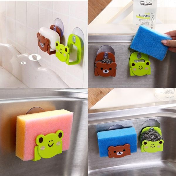 

kitchen sponge rag commodity shelf cartoon multipurpose sucker shower room water tank storage rack with different pattern 1 05ax j1