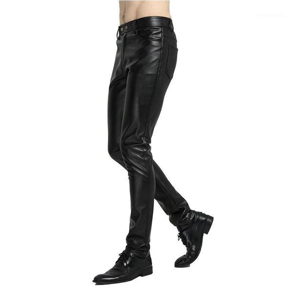 

men's pants winter men's leather waterproof and oilproof windy waist large size ropa de hombre 2021 hip hop streetwear men clothin, Black