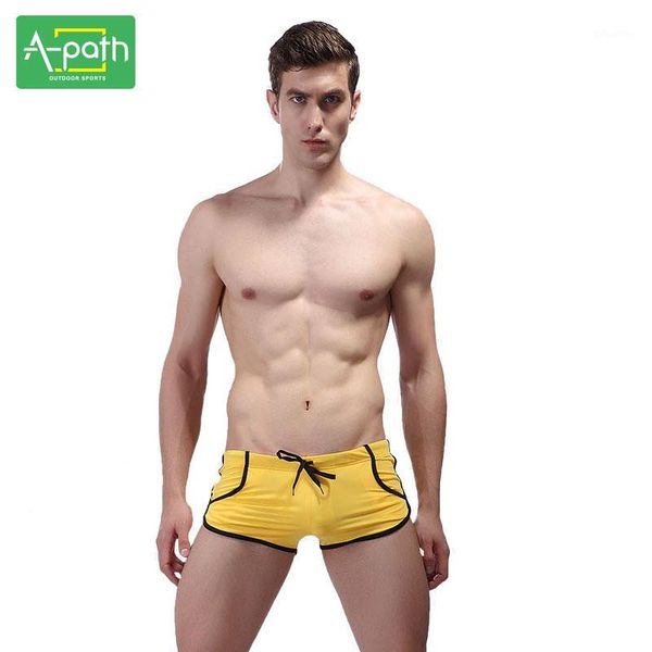 

2018 new men's swimwear underwear sports summer man dry spell color swimming trunks one piece swimsuit men fitness1