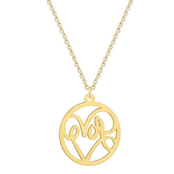 

europe and the united states new personality stainless steel necklace love pendant couple jewelry women pendant necklace, Silver