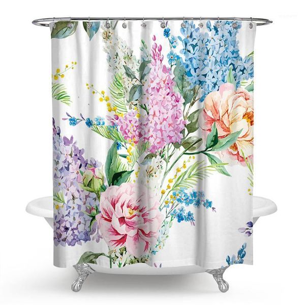 

shower curtains flower painting printed mildew proof polyester washable waterproof for bathroom home decor1