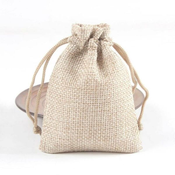 

gift wrap linen bag jute sack jewelry pouch drawstring wedding container kit