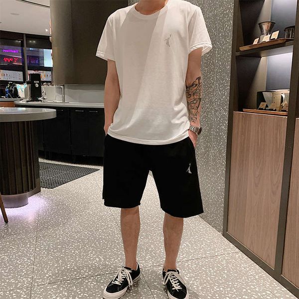 

sportswear 2020 summer new men's korean version of simple leisure sports two short sleeve shorts sets, Gray