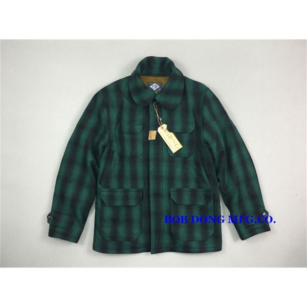 

плед проверяет охотиться на винтаж зима черная красная шерстяная куртка 08mz, Black;brown