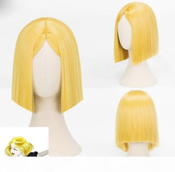 

gt;&gt;&gt;new fashion short lustrous yellow straight cosplay wig, Black;brown