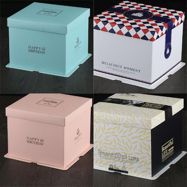 

single layer cake box 6inch 8 inches multi sizes cakes packing case blue black package organizers new arrival 4 07ps3 l1