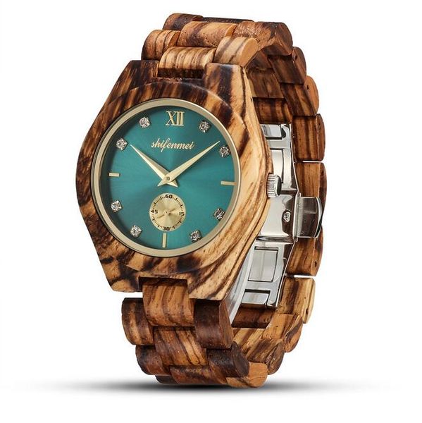 

fafa568 watches women fashion wood watch wooden bracelet clock brand quartz ladies wristwatch relogio feminino customized, Slivery;golden