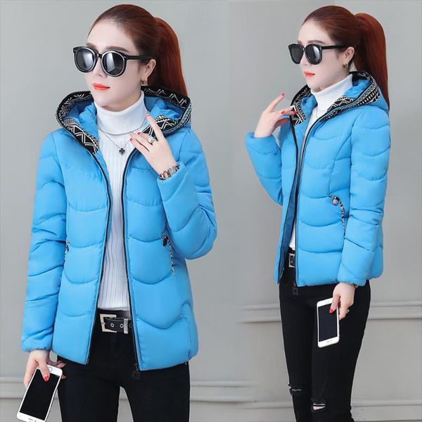 

2020 новые зимние короткие parkas женщины мода повседневная пальто с капюшоном куртка толстая теплая верхняя одежда женская тонкие хлопок мя, Black