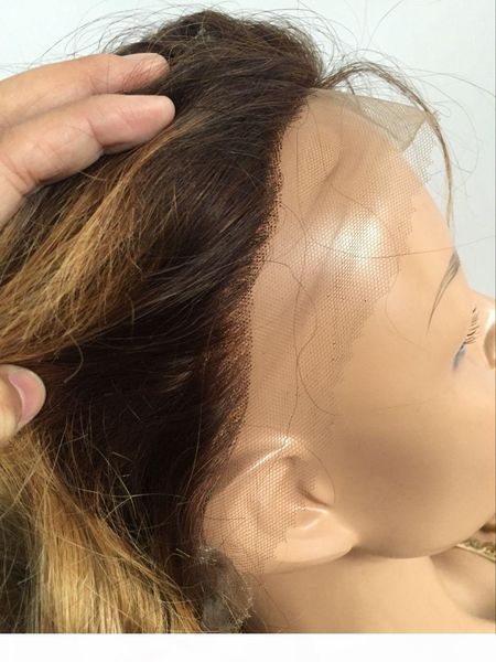 

brazilian virgin hair glueless full lace ombre wig bob style two tone 1b 30 human hair bob wig lace front wigs for women, Black;brown