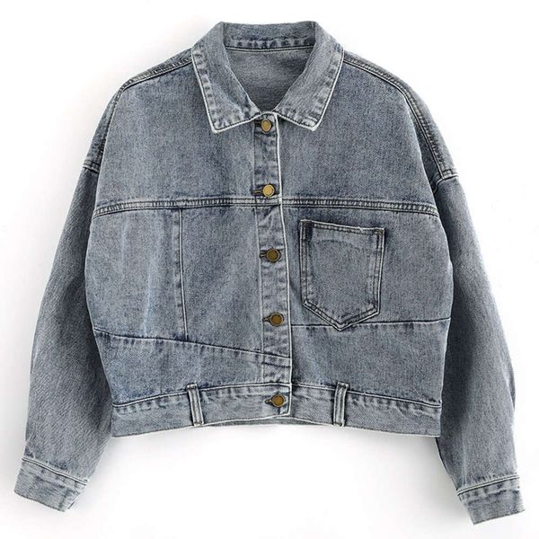 

fall 2019 new loose short denim jacket women's solid versatile trend, Black;brown