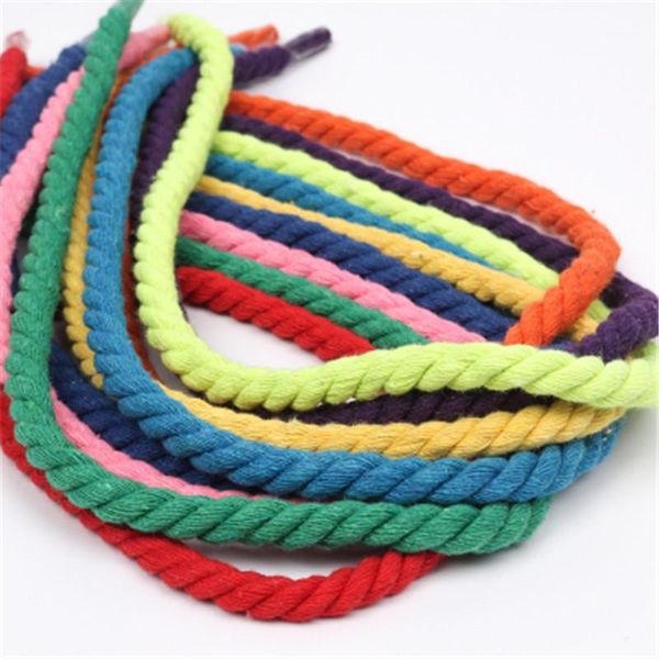 

new 12mm 100% cotton 3 shares twisted cotton cords diy craft decoration rope cord for bag drawstring belt 15 colors1, Black;white
