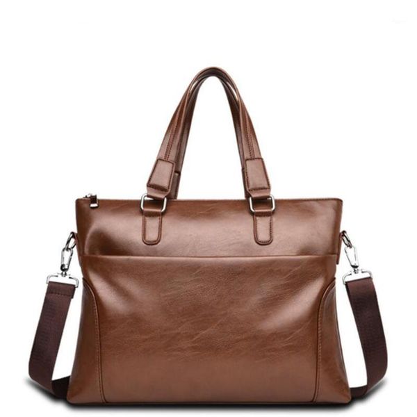

briefcases 2021 male bag men's shoulder handbag hand bags fashion crossbody leather men business pu silt pocket1