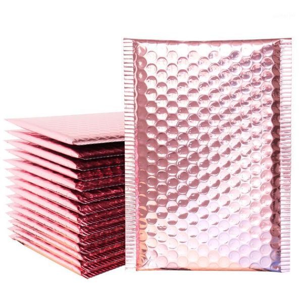 

10pcs 15x20+4cm rose gold bubble envelop/rose gold foil bubble mailer for gift packaging & wedding favor bag&mailing envelopes1