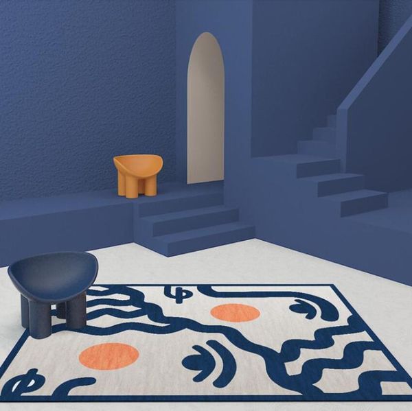 

nordic ins style абстрактные искусства ковры для гостиной высококачественные геометрические прямоугольные коврики кофейной настольный коврик