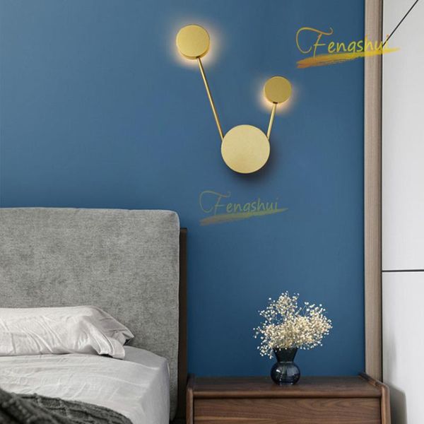 

nordic wrought two-way led wall lamp lighting modern minimalist wall lights corridor staircase bedroom living room lamps