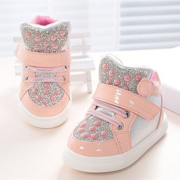 

koovan children sneakers new fashion boots rhinestone for 1-3years babys children boys kids girls soft bottom causal shoe y200103, Black;red