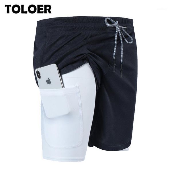 

2 in 1 solid running sport pants men camouflage drawstring trouser quick dry bodybuilding pants breathable gym beach homme1, White;black