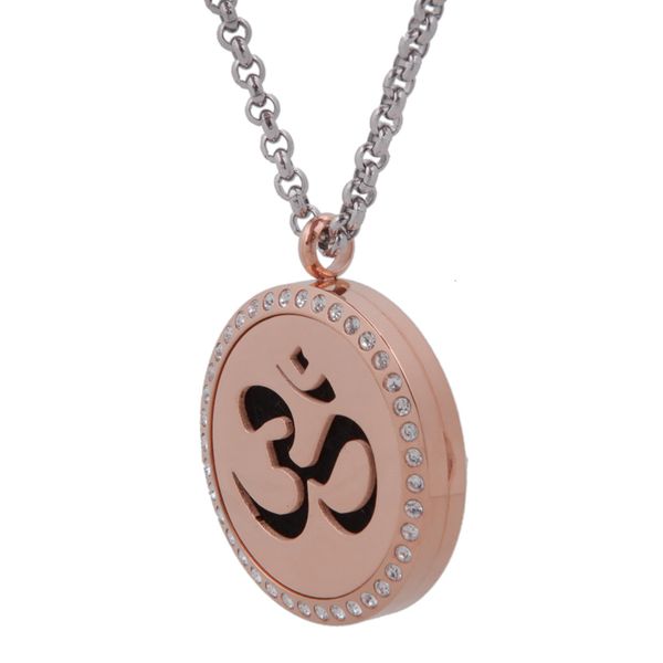 

factory5x86pendant stainless om steel rhiestonec8qh aromatherapy necklace