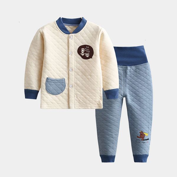 

three-layer 2020 new children's warm underwear suit in autumn and winter, Blue;red